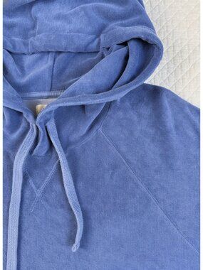 Hartford Bouclette Terry Cotton Hoodie Sun-Washed Denim Blue Size S NWT